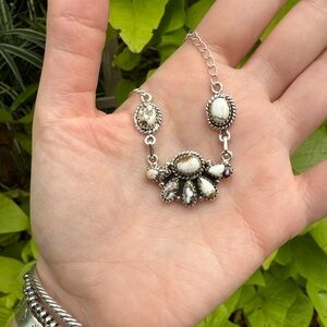 Wild Horse Half Flower Sterling Silver Lariat Necklace